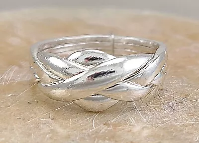 MENS .925 STERLING SILVER CELTIC 4 Band PUZZLE RING Size 11 Style# R3206 • $19