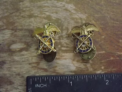 Pair Army Quartermaster Corps Officer's Brass • $5