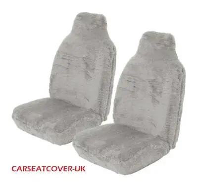 For Mercedes Viano (04-10) Grey Sheepskin Faux Fur Car Seat Covers - 2 X Fronts • £41.99