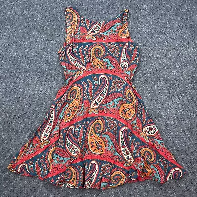 Free People Dancing Pretty Paisley Dress Womens Size 0 Multicolor Sleeveless • $32.55