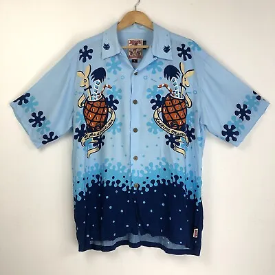 MAMBO LOUD Vintage 90's Blue Leisure Master Short Sleeve Collared Shirt Size L  • $299