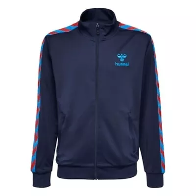£19.99 • Buy Hummel Nathan 2.0 Mens Track Top Track Jacket Tracksuit Top Navy Blue And Red ⭐