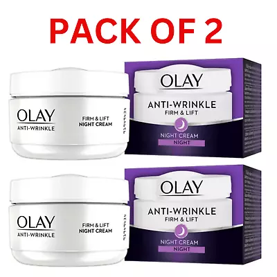 2X Olay Anti-wrinkle Firm & Lift With Skin Night Cream - 50ml NEW PACK • £13.99