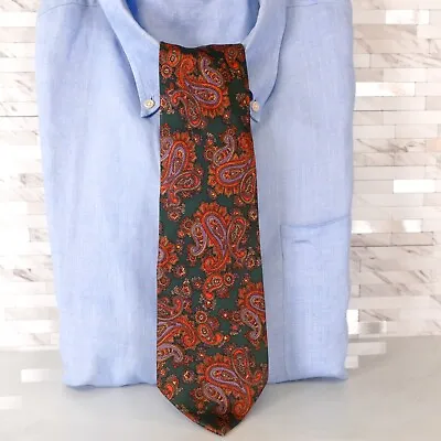 Sinsabang Neck Tie Mens Red Green Paisley Silk Dress Western Boho Ancient Madder • $14