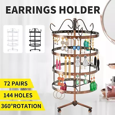 Earring Holder Stand Jewelry Display Hanging Rack Storage Metal Organizer 4 Tier • $23.99