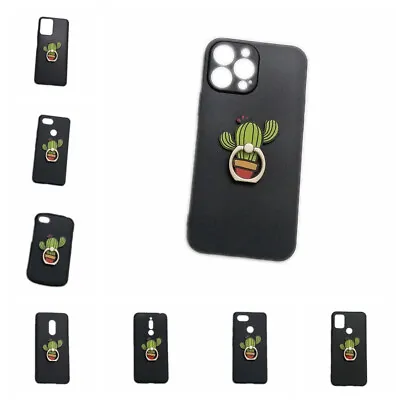 For Various Phones 3D Cute Cactus Finger Ring Stand Holder Soft TPU Phone Cover • $9.23