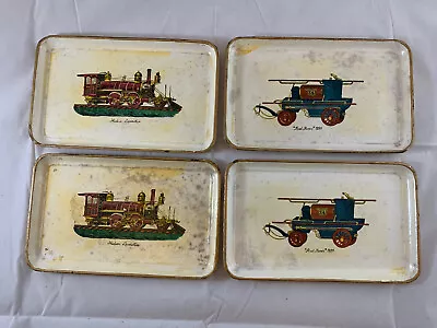 4 Vintage Paper Mache Trays Alcohol Proof Japan Train Design • $38.56