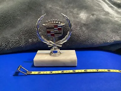 $59.99 • Buy Vintage Cadillac Hood Ornament On Marble Base Award Trophy Display