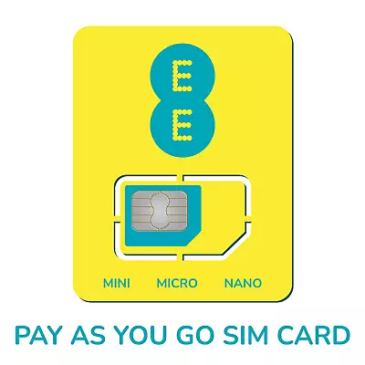 EE SIM Card PAYG Nano/Micro/Standard TRIO SIM CARD Pay As You Go Ee/ee UK-PHONE • £0.99