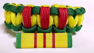 Vietnam War Campaign Service Ribbon/Medal Paracord Survival Bracelet • $22