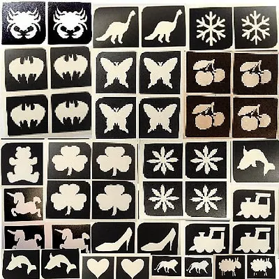 20 X Mini Stencils Princess Superhero Fortnite Etc Top Up Ur Glitter Tattoo Kit • £2.29