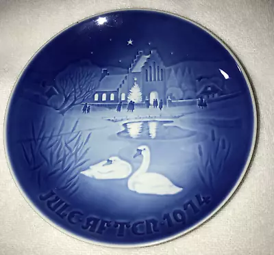 BING & GRONDAHL 1974 B&G Blue Christmas Plate 7  Decorative Collector PERFECT • $8.95