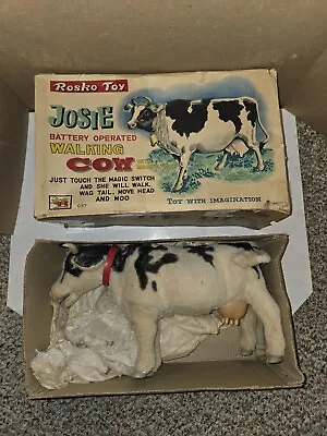 Vintage 1950's Battery Operated Josie Walking CowRosko ToyOriginal Box057 • $60