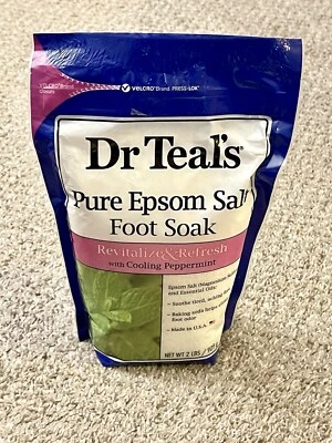 £18.59 • Buy Dr Teal's Revitalize & Refresh Epsom Salt Foot Soak WithCooling Peppermint 2 Lbs