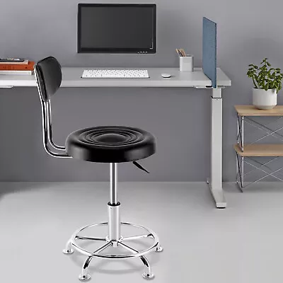 Work Shop Stool Bench Hydraulic Chair Bar Garage Adjustable Height+Back+Footrest • $58.90