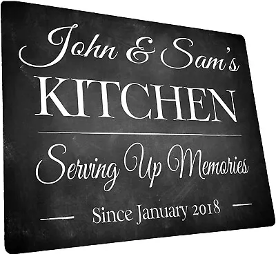 Personalised Metal Black Chalk Style Kitchen Sign Home Gift Mum Anniversary • £5.99