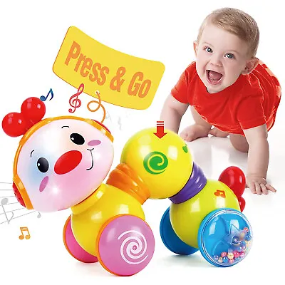 Toddler Crawling Toys W/Music & LightInteractive Caterpillar Light Up Baby Toys • £11.99