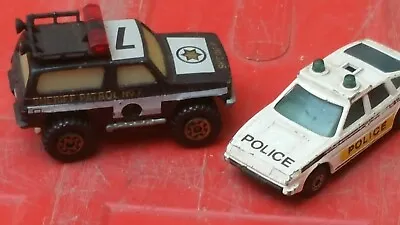 Vintage Die Cast 2 Police Vehicles Mega Blasters 1983 1/56 Matchbox 1980 1/64  • £10