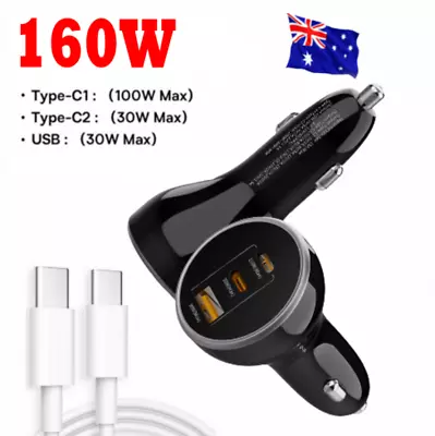 160W PD Car Charger QC4.0 FAST Charge USB Type C  Adapter For IPhone Samsung • $37.79