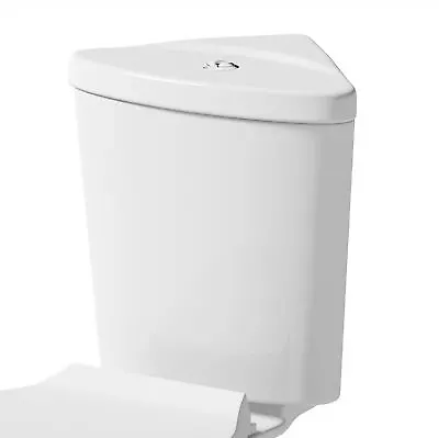 Bathroom Close Coupled Corner Toilet Cistern Only Dual Flush Ceramic White Gloss • £49.97