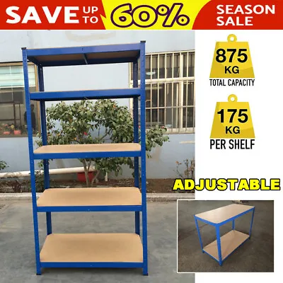 £35.70 • Buy Heavy Duty Metal Shelving Racking Work Bench Blue Table For Workshop Garage Shed