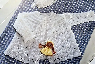 KNITTING PATTERN BABY MATINEE COAT /JACKET  DK 16 - 20  - Pattern 216 • £2.15