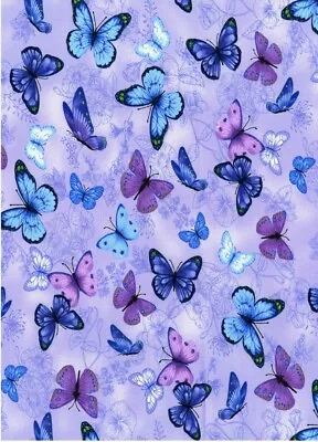 Lined Window Valance Curtain 42 X 15 Spring Butterfly Butterflies Purple Blue • $21.99