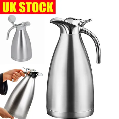 2000ML Stainless Steel Tea Pot Insulated Vacuum Jug Flask Coffee Pot Thermos • £14.96