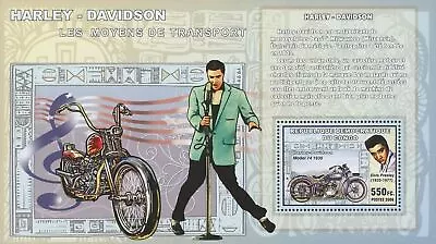 Motorcycle Harley Davidson Elvis Presley Singer Souvenir Sheet Mint NH • $29