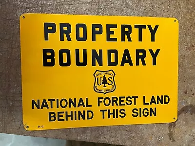 VINTAGE Metal U S FOREST SERVICE Property Boundary Sign National Smokey Bear #54 • $38