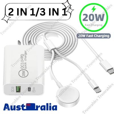 $15.91 • Buy For Apple Watch IWatch SE 7 6 5 4 3 2 IPhone USB C Magnetic Charger Cable Block