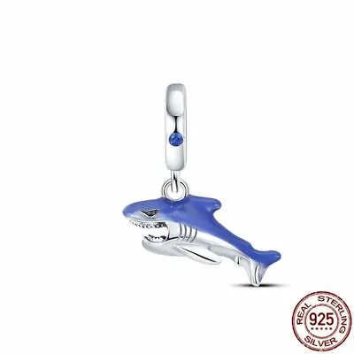$27.90 • Buy BLUE SHARK S925 Sterling Silver Charm By Charm Heaven NEW