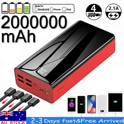 $28.99 • Buy Power Bank 2000000mAh Portable Fast Charger 4 USB Battery Pack Mobile Power LED