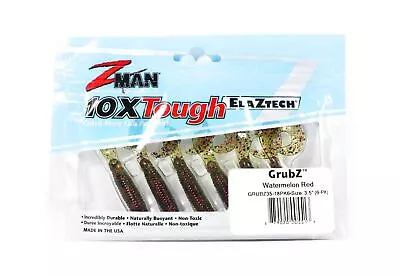 Zman Soft Lure GrubZ 3.5 Inch 6/Pack Watermelon Red (5513) • $20.90