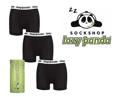 Mens Bamboo Hipster Trunks Soft Breathable Cooling Underwear 3 Pack - Lazy Panda • £15.99