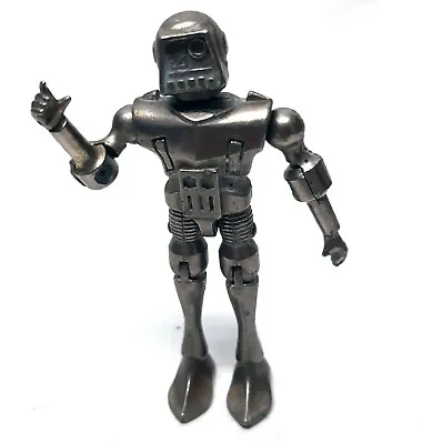 Vintage 70s Zylmex Zee Toys Metal Man Robot Action 3.75  Figure Micronauts RARE • £54.19