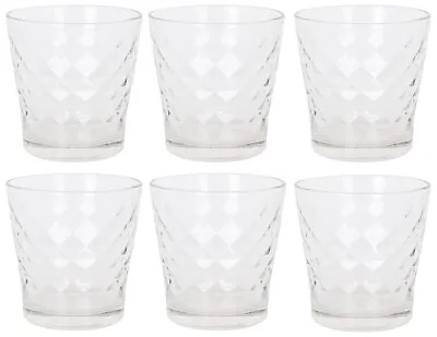 6x  EVERYDAY Drinking Glasses TUMBLERS Water Juice Cocktail Square 250ml • £7.99