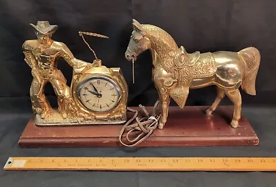 Vintage United Clock Model 506 Cowboy And Horse Working • $149.99