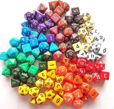 Opaque Dice 7 Polyhedral Dice Set Role Playing DND D&D Pathfinder RPG D20 Games • £5.99