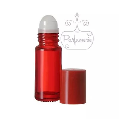 30 Ml / 1 Oz. Extra Large Empty Red Glass Roll On Perfume Essential Oil Bottle • $7.53