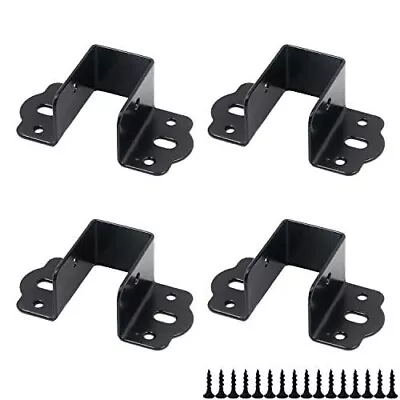 4Pcs Heavy Duty Bed Rail Fittings Black Bed Frame Brackets Adapter U-Shape Be... • $20.49