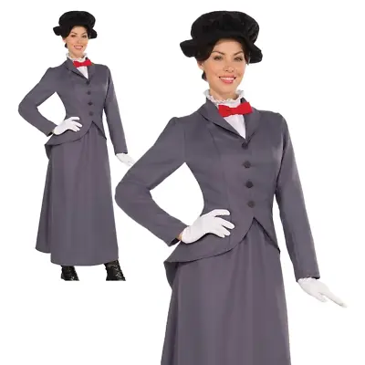 Adults Ladies Mary Victorian Nanny Fancy Dress Costume World Book Day Outfit • £20.99