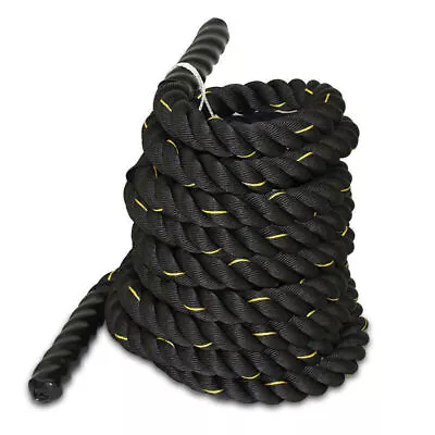 Exercise Battle Rope 2Inch Diameter 30ft Poly Dacron Training Rope Workout Black • $44.58