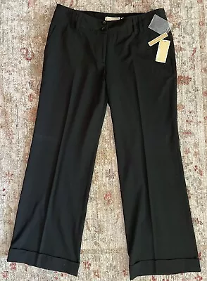 NEW! MICHAEL KORS Black Dress-Pants Millbrook Stretchy Lightweight Cuffed 14 NWT • $49.99