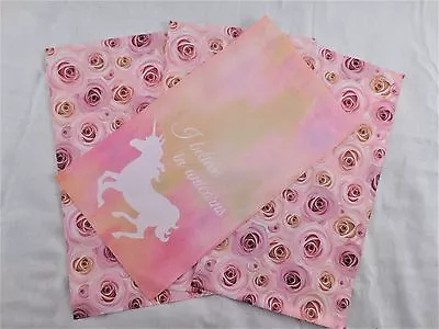 100 6x9 Pink Unicorn And New Rose Mailers Poly Shipping Envelopes Boutique Bags • $29.48