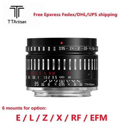 $199 • Buy TTartisan 35mm F0.95 Large Aperture Lens For Fuji X Nikon Z Sony E Leica L EF-M