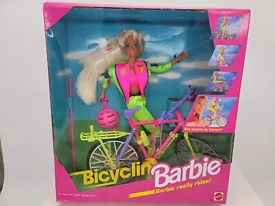 Vintage Bicyclin' Barbie Doll 1993 W/ Bike Bicycle & Accessories 11689 NIB NRFB • $22.99