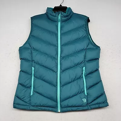 Mountain Hardware Vest Womens Extra Large Green Teal Down Puffer Zip 650 Jacket • $37.49