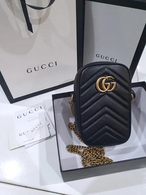 $800 • Buy Gucci Marmont Mini Crossbody Bag Authentic Chain Black Women Brand Designer
