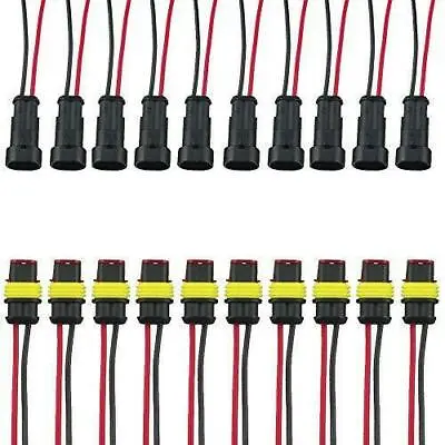 10 Kit 2 Pin Way Sealed Waterproof Electrical Wire Cable Connector Plug Terminal • $12.40